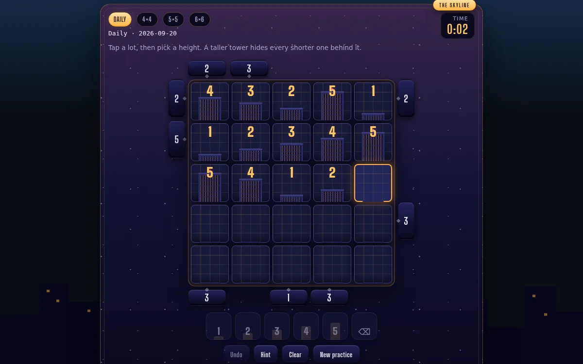 SkylineGlyph sample puzzle screen